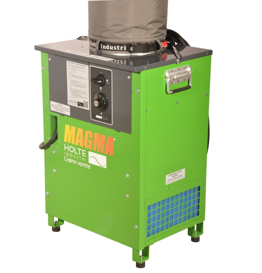 Varmeaggregat med luftfordeler 400V effekt < 10 kW